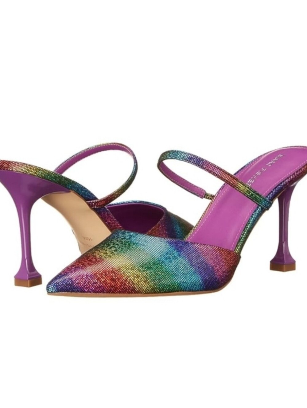 Marc Fischer Rosa Mule Rainbow Pride Slingback Pointy Toe Heels Size 7.5